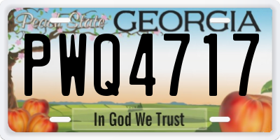 GA license plate PWQ4717