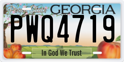 GA license plate PWQ4719