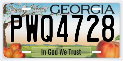 GA license plate PWQ4728