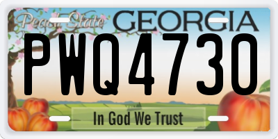 GA license plate PWQ4730