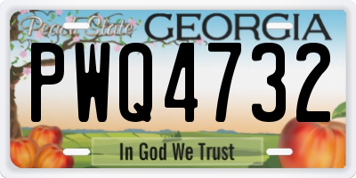 GA license plate PWQ4732