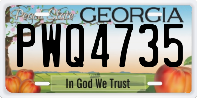 GA license plate PWQ4735