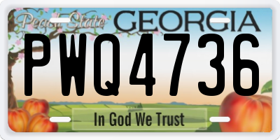 GA license plate PWQ4736