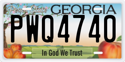 GA license plate PWQ4740