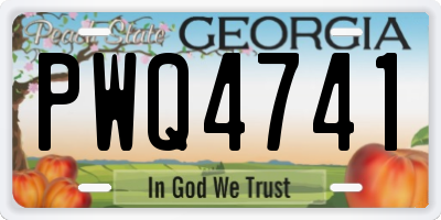GA license plate PWQ4741