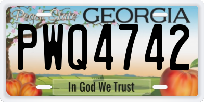 GA license plate PWQ4742