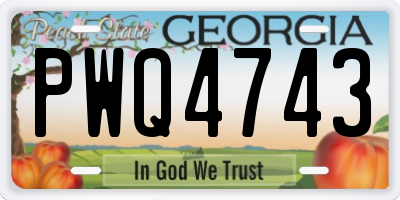 GA license plate PWQ4743