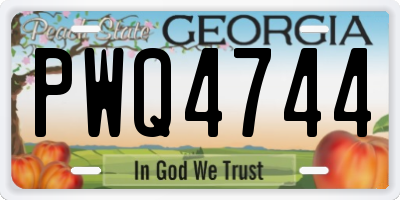 GA license plate PWQ4744