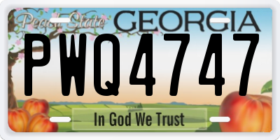 GA license plate PWQ4747