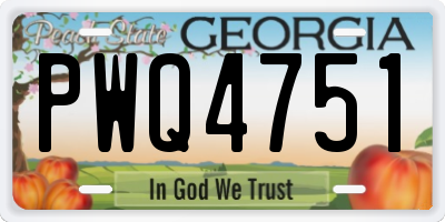GA license plate PWQ4751