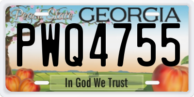 GA license plate PWQ4755