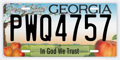 GA license plate PWQ4757
