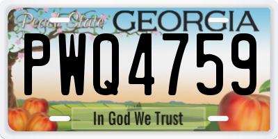 GA license plate PWQ4759