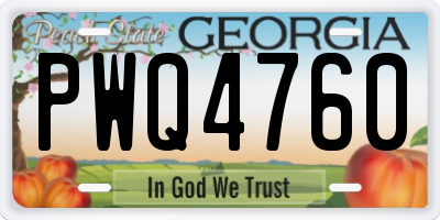 GA license plate PWQ4760