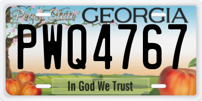 GA license plate PWQ4767