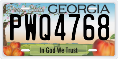 GA license plate PWQ4768