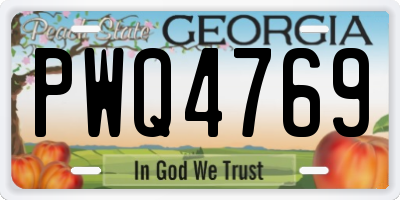 GA license plate PWQ4769