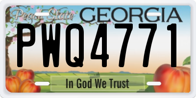 GA license plate PWQ4771