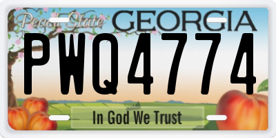 GA license plate PWQ4774