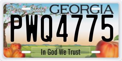 GA license plate PWQ4775