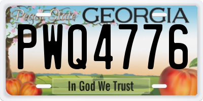 GA license plate PWQ4776
