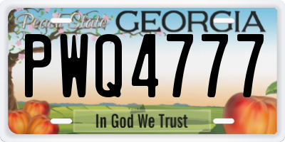GA license plate PWQ4777