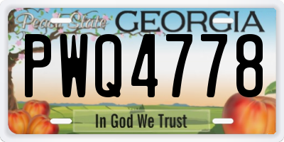 GA license plate PWQ4778