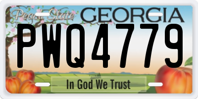 GA license plate PWQ4779