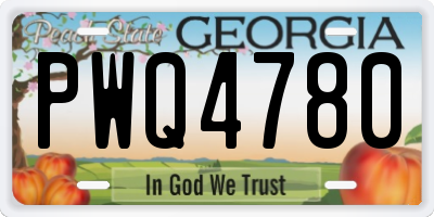 GA license plate PWQ4780