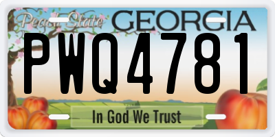 GA license plate PWQ4781