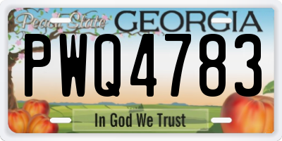 GA license plate PWQ4783