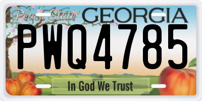 GA license plate PWQ4785
