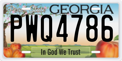 GA license plate PWQ4786