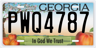 GA license plate PWQ4787