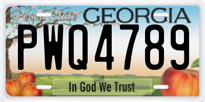 GA license plate PWQ4789