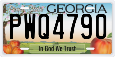 GA license plate PWQ4790