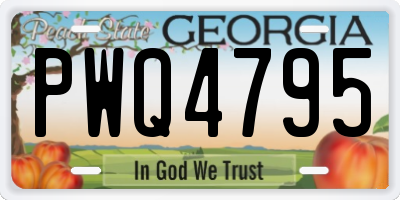 GA license plate PWQ4795