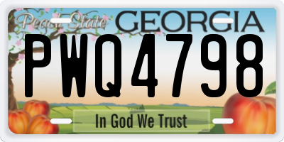 GA license plate PWQ4798