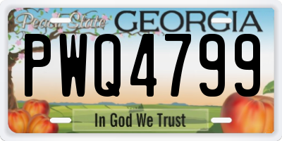 GA license plate PWQ4799