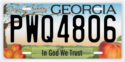 GA license plate PWQ4806