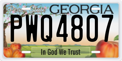 GA license plate PWQ4807