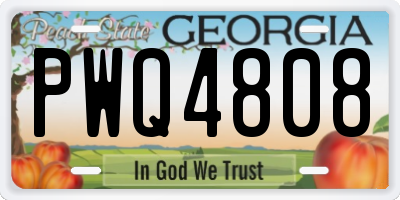 GA license plate PWQ4808