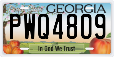GA license plate PWQ4809