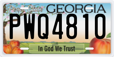 GA license plate PWQ4810