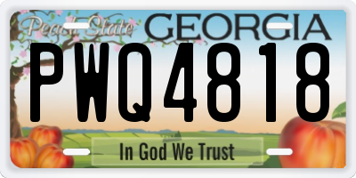GA license plate PWQ4818