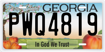 GA license plate PWQ4819