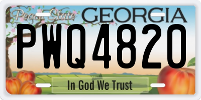 GA license plate PWQ4820