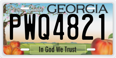 GA license plate PWQ4821