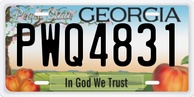 GA license plate PWQ4831