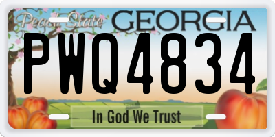 GA license plate PWQ4834